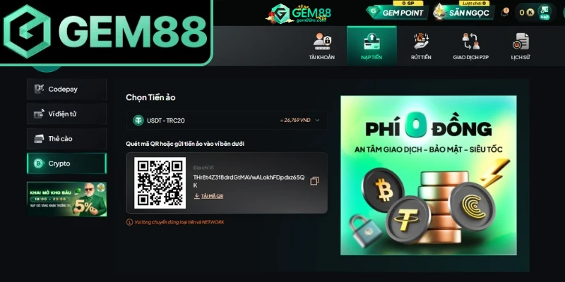 huongdannapcryptotructiepgem88 Gem88 Nhà Cái Uy Tín An Toàn Hàng Đầu 2026 Hướng Dẫn Nạp Crypto Gem88 Bằng USDT